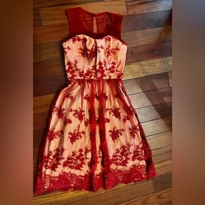 Geode Elegant Red Floral Dress size XXS